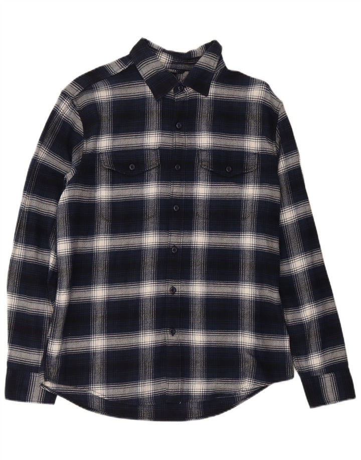 Koszula flanelowa męska American Eagle, bawełniana, w średnią granatową kratkę
