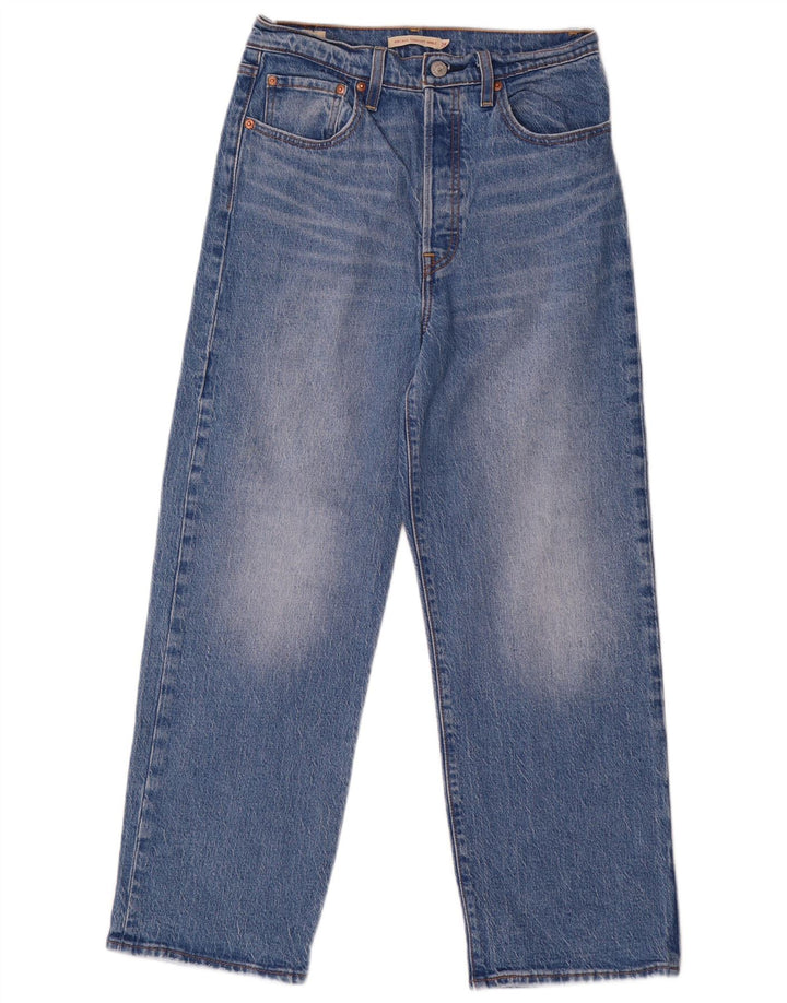 Damskie jeansy Levi's Ribcage Straight W28 L27 Niebieskie bawełniane