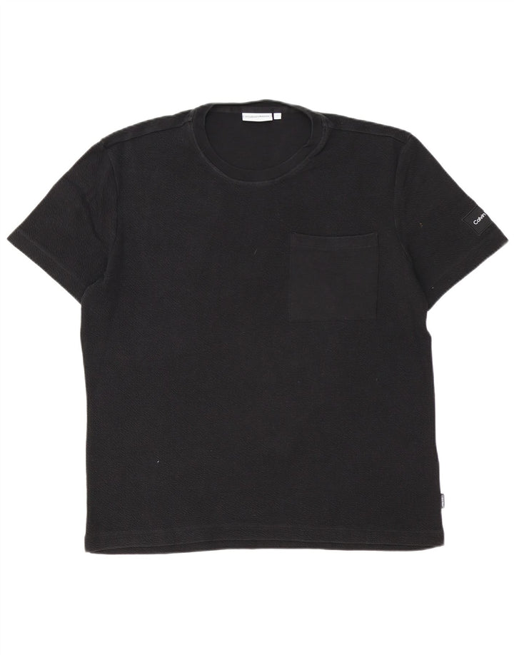 T-shirt męski Calvin Klein, duży, czarny, bawełniany
