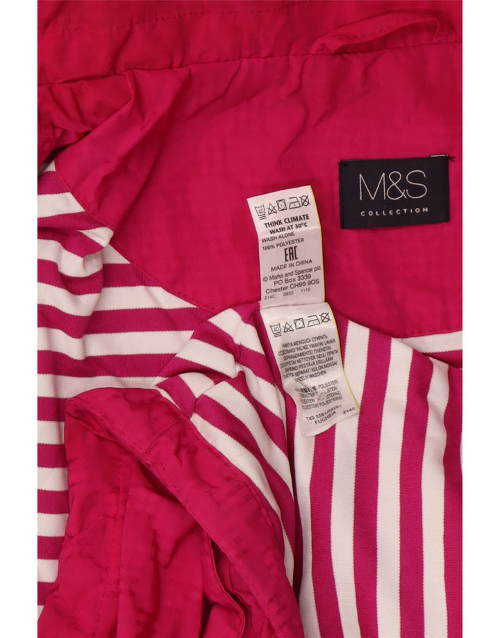 Damska kurtka przeciwdeszczowa z kapturem Marks & Spencer UK 18 XL, różowa, poliestrowa