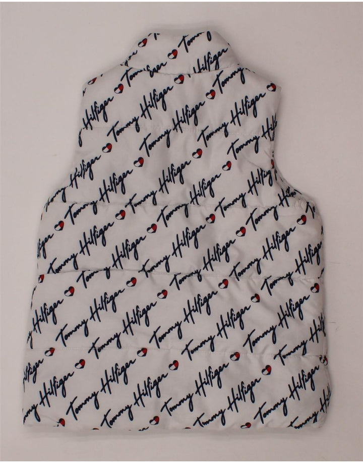 TOMMY HILFIGER Dziewczęca wyściełana kamizelka z grafiką 3-4 lata, biały poliester