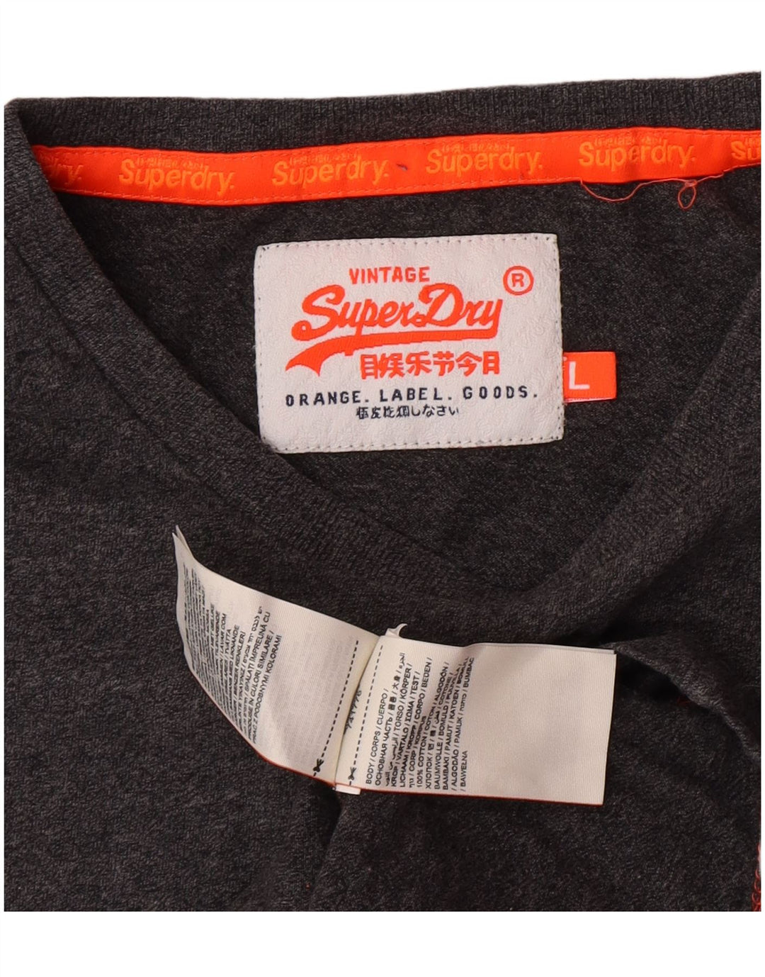 Męski T-shirt Superdry, duży, szary, bawełniany w plamki