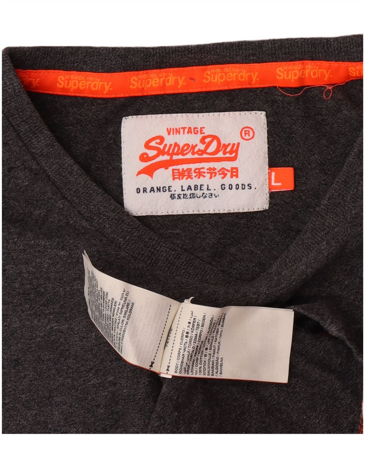 Męski T-shirt Superdry, duży, szary, bawełniany w plamki