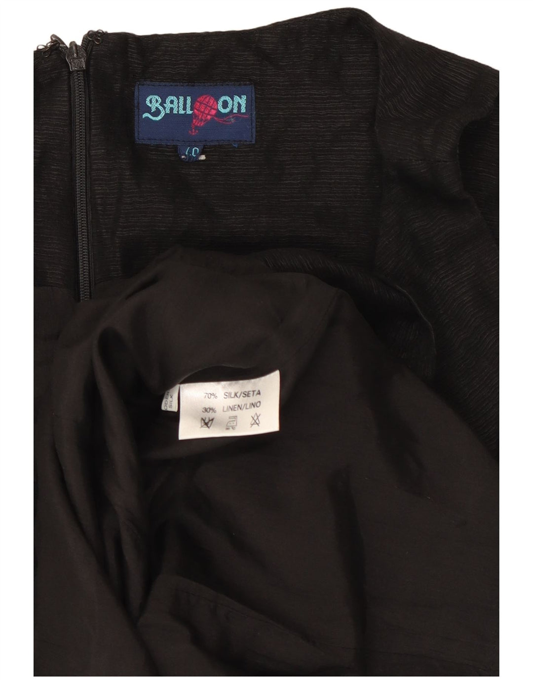 Balonowa damska sukienka płaszczowa bez rękawów IT 40 Small Black Silk