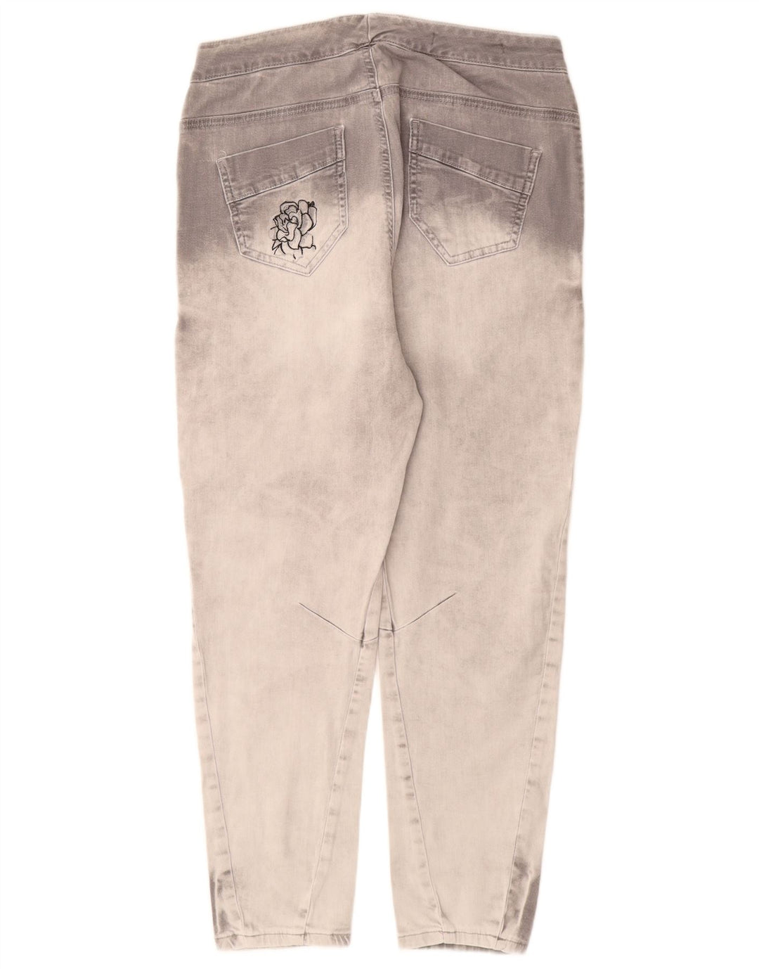 DESIGUAL Damskie jeansy Crop Slim, duże, W34 L26, szare, bawełniane, w kolorze krawata