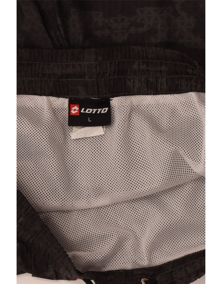 Męskie spodenki kąpielowe Lotto, duży, czarny, geometryczny poliester