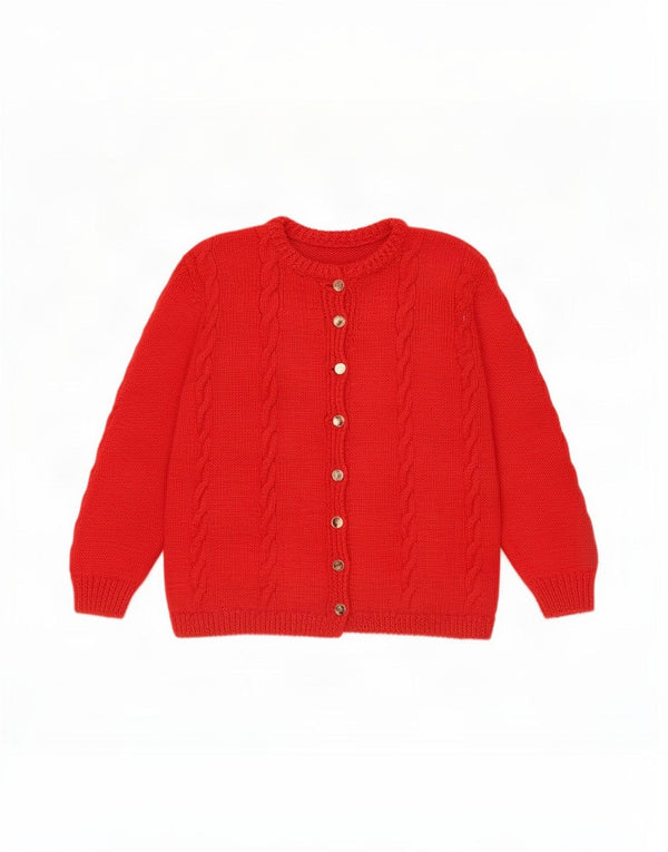 Sweter damski w stylu vintage, rozpinany UK 16, duży czerwony