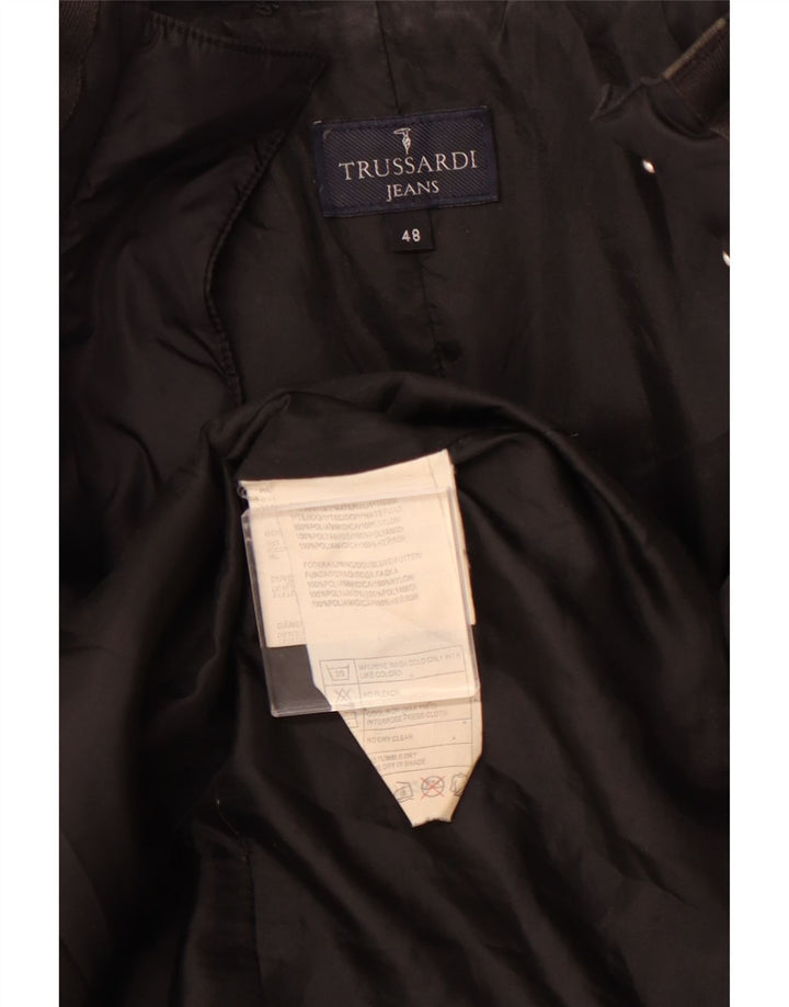 Damski ocieplany płaszcz TRUSSARDI JEANS IT 48 XL Czarny poliamid