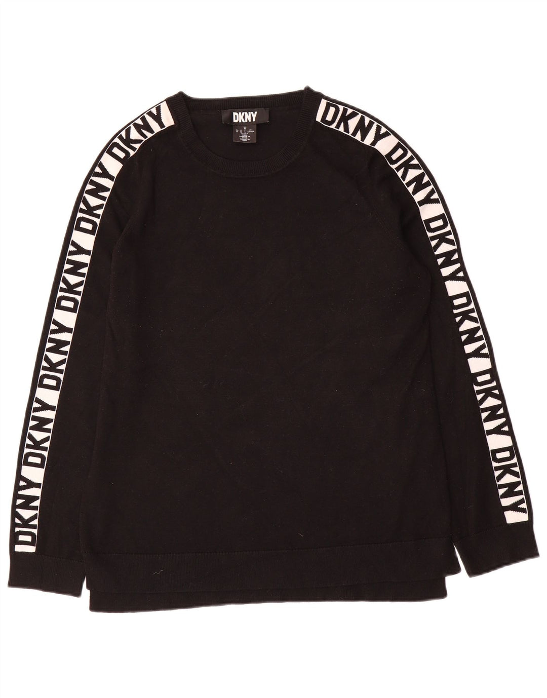 Damska bluza z grafiką Dkny UK 12, średnia czarna wiskoza