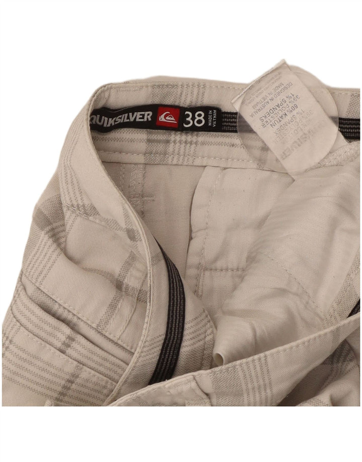 Męskie spodenki chino QUIKSILVER W38 XL, bawełniana biała krata