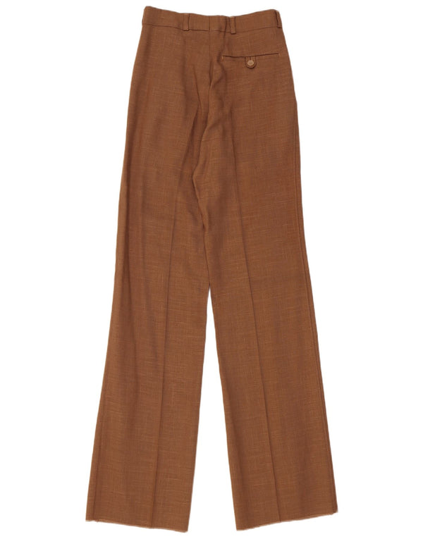 Damskie spodnie garniturowe Gio Renzi z wysokim stanem IT 42 Medium W24 L34 brązowe