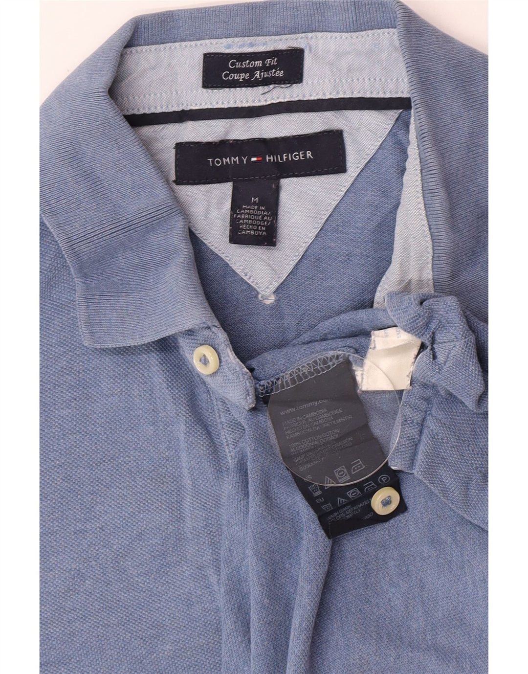 Męska koszulka polo Tommy Hilfiger o dopasowanym kroju, średnioniebieska, bawełniana