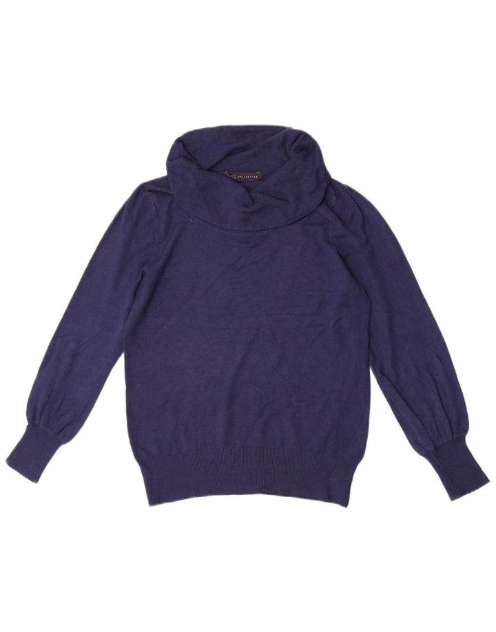 Marks & Spencer Damski sweter z golfem UK 10, mały, granatowy