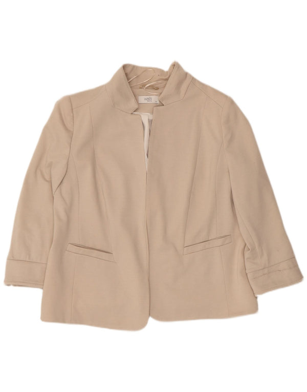 Damska marynarka Wallis z rękawami 3/4 i otwartymi, UK 18 XL, beżowy poliester