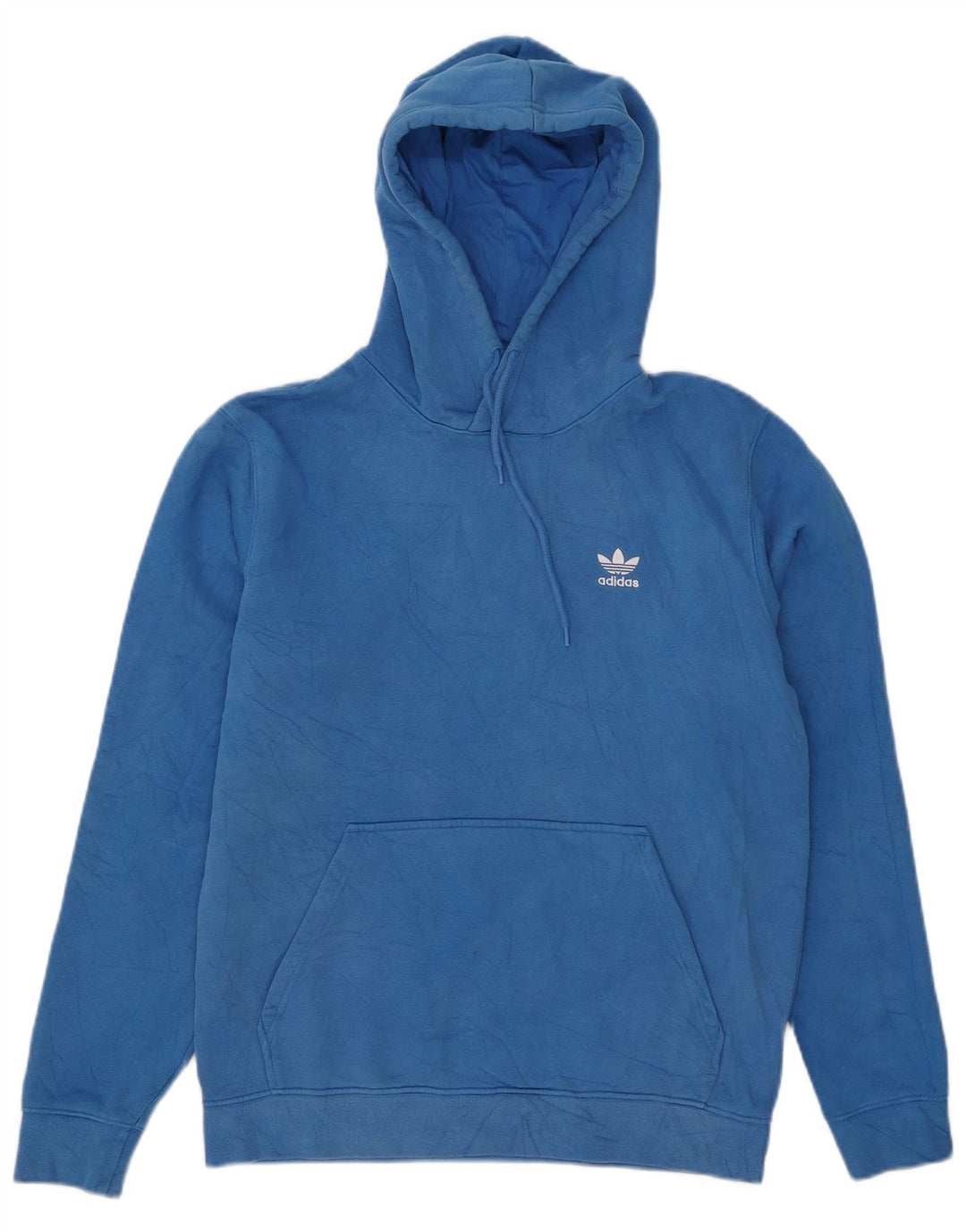 Adidas Męska bluza z kapturem, średnia niebieska, bawełniana