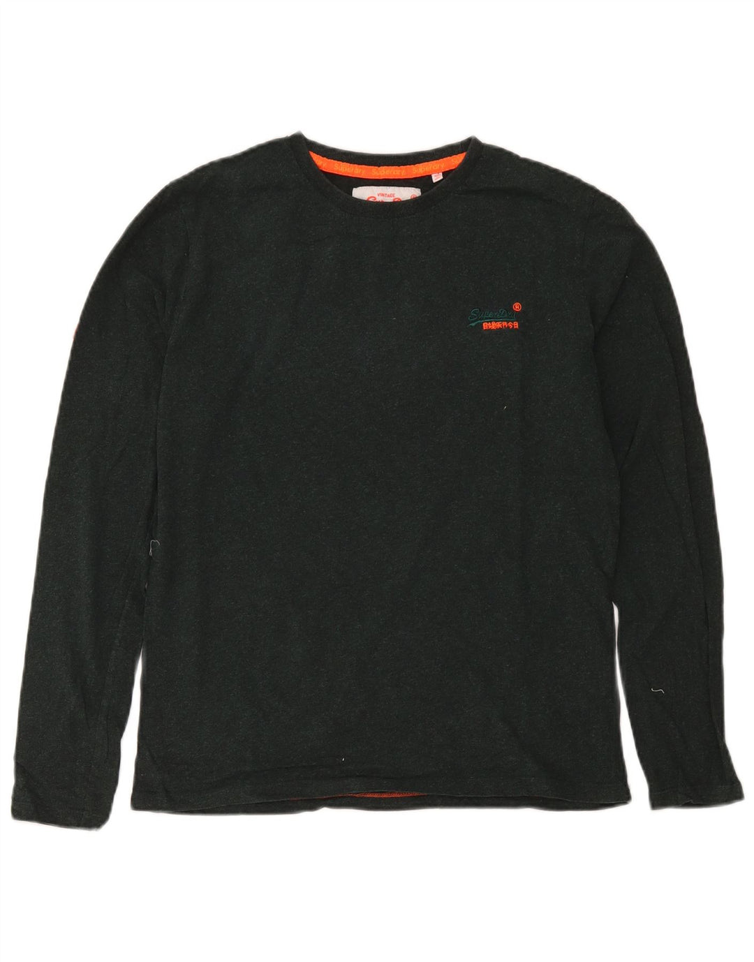 Męski top Superdry z długim rękawem, średniozielony, bawełniany