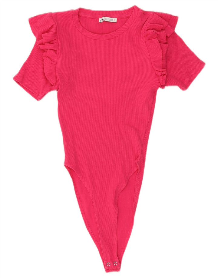Body damskie Zara UK 10 Small, różowe, bawełniane