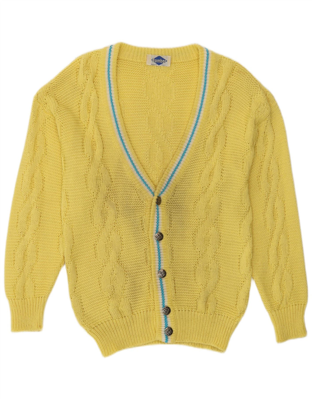Sweter męski w stylu vintage, średni żółty