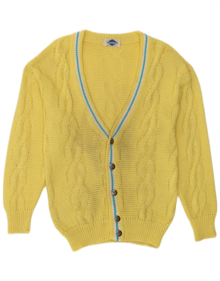 Sweter męski w stylu vintage, średni żółty