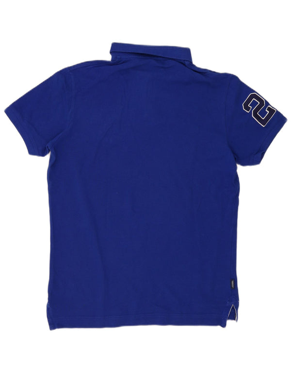 Męska koszulka polo Superdry z grafiką, duża, granatowa, bawełniana