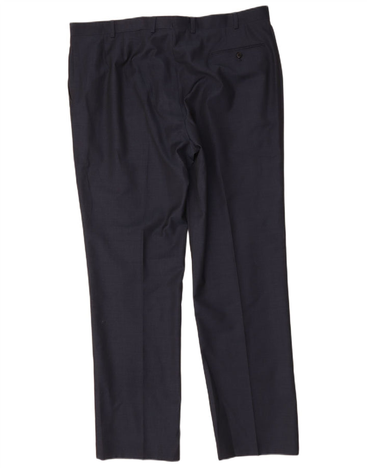 Męskie spodnie garniturowe Marks & Spencer Autograph Straight W40 L33 Granatowe