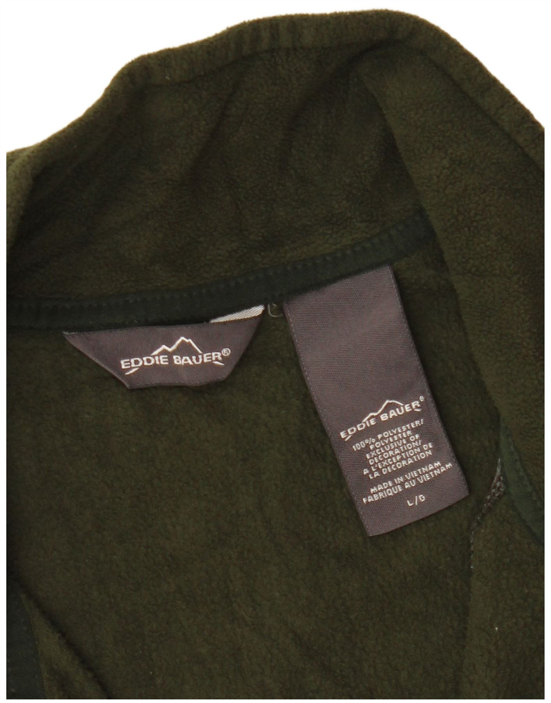 Męski sweter polarowy Eddie Bauer z zamkiem błyskawicznym, duży, zielony, z poliestru