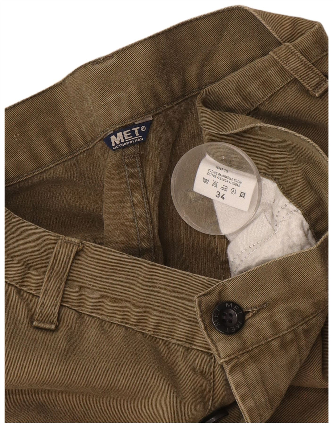 Męskie spodenki cargo Metropolitan W34, duże, bawełniane w kolorze khaki