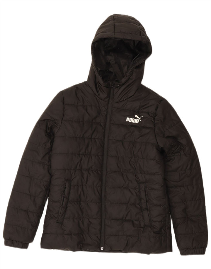 PUMA Womens Hooded Padded Jacket UK 10 Small Black Polyester