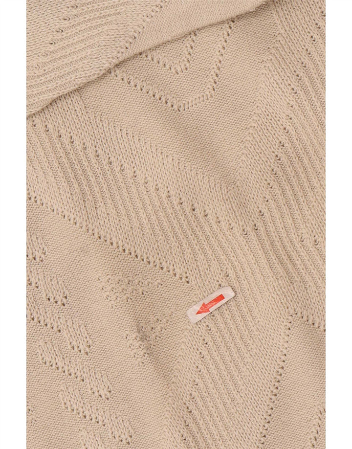 Sweter męski z okrągłym dekoltem w stylu vintage IT 56 XL, beżowy