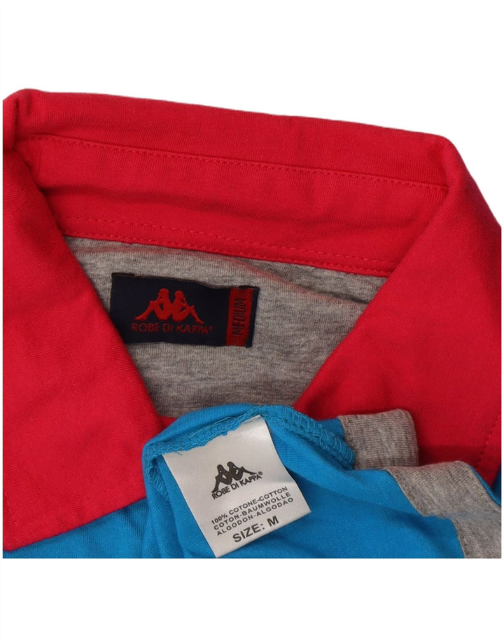 Męska koszulka polo Kappa, bawełniana w średnie niebieskie paski