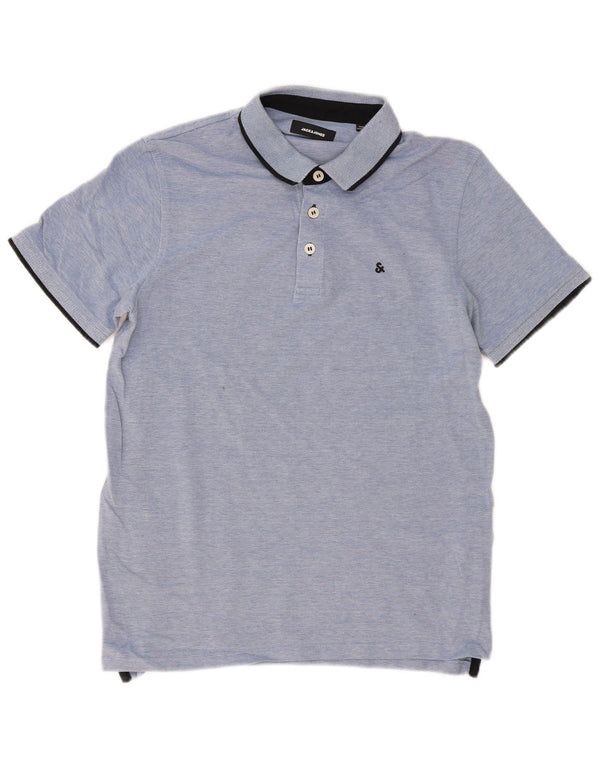 Męska koszulka polo Jack & Jones, duża, niebieska, bawełniana w cętki