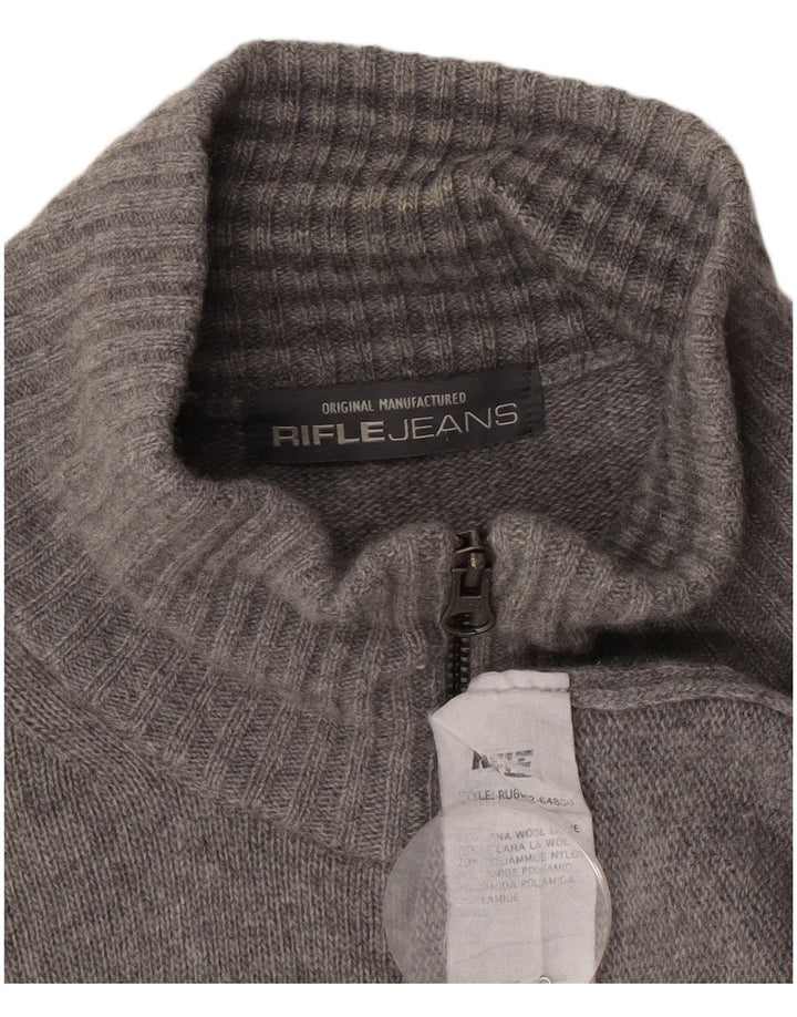 Męski sweter rozpinany Rifle 2XL Szara wełna