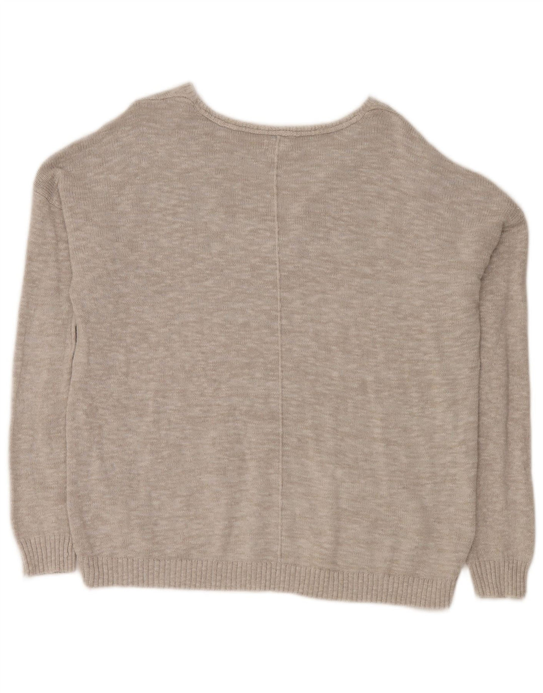 Sweter damski Fat Face Oversize z dekoltem w kształcie litery V, UK 16, duży, szary, bawełniany