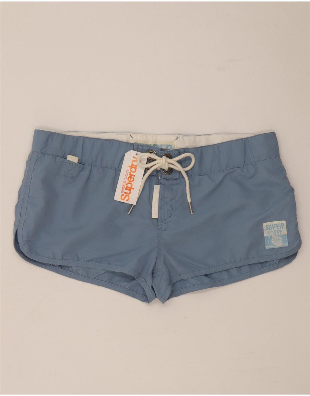 Damskie spodenki kąpielowe Superdry Graphic UK 16, duże, niebieskie, poliestrowe