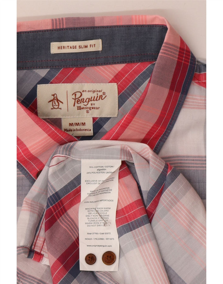 Męska koszula z krótkim rękawem Penguin Heritage w średnią wielobarwną kratę