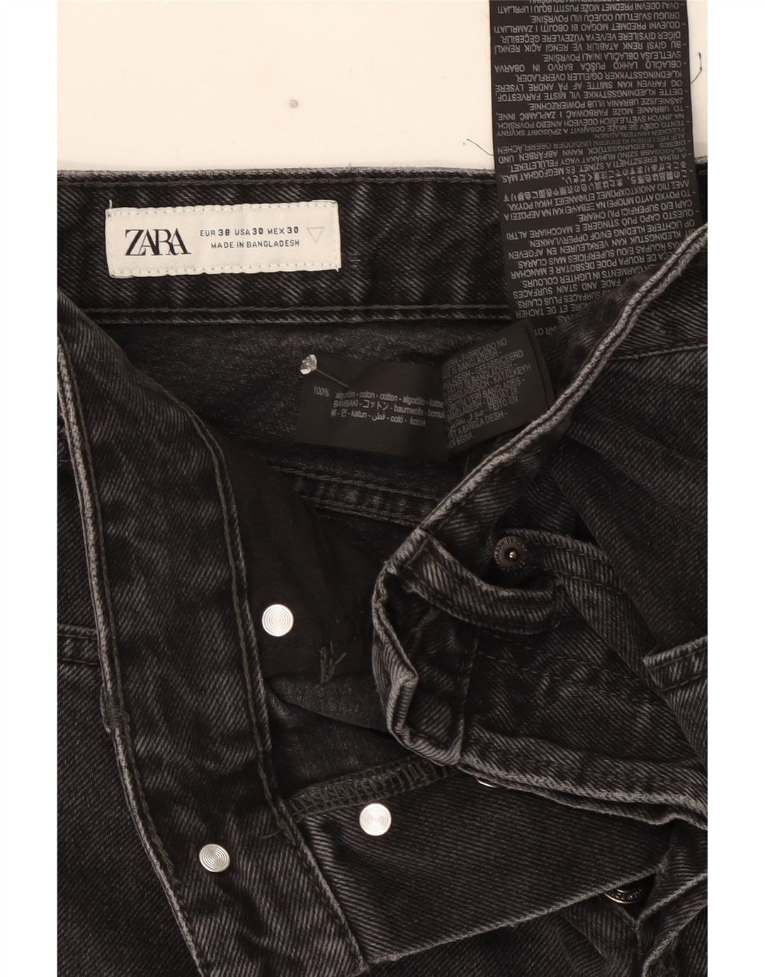 Męskie proste dżinsy Zara EU 38 Small W30 L25 Szara bawełna