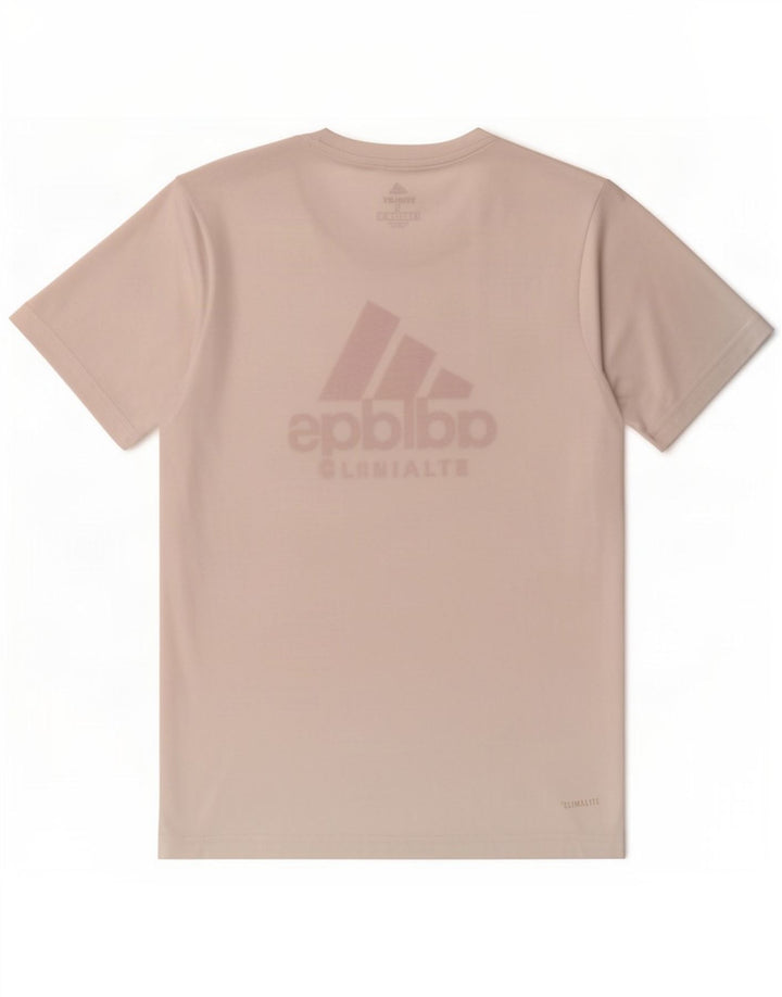 Adidas Męska koszulka z grafiką Climalite Top, mała, biała, poliestrowa