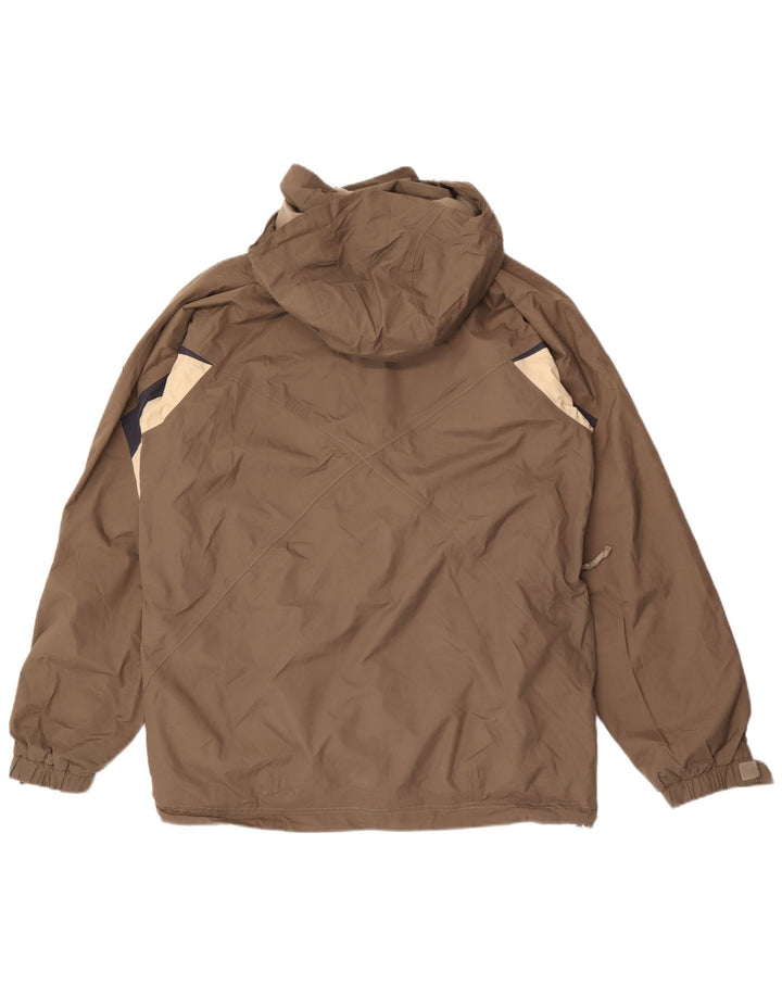 Męska kurtka przeciwdeszczowa z kapturem Helly Hansen UK 38 Średni brązowy nylon w blokach kolorów