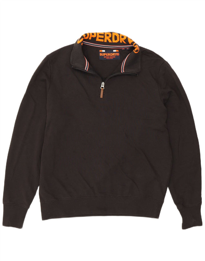 Męski sweter z zamkiem błyskawicznym Superdry XL, czarny, bawełniany