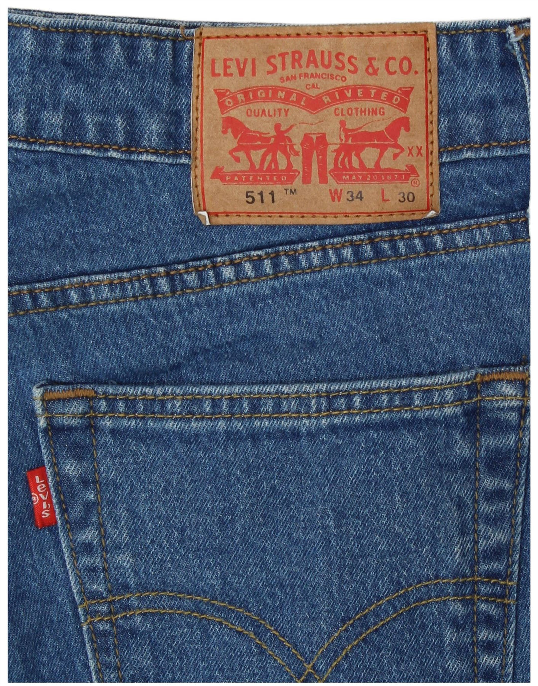 Męskie jeansy Levi's 511 Slim W34 L30 Niebieska bawełna