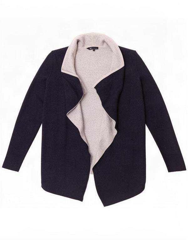 Crew Clothing Womens Open Cardigan Sweater UK 10 Small Navy Blue Cotton