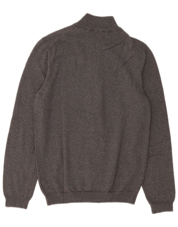 Hugo Boss Mens Slim Fit Cardigan Sweater Medium Grey Merino Wool