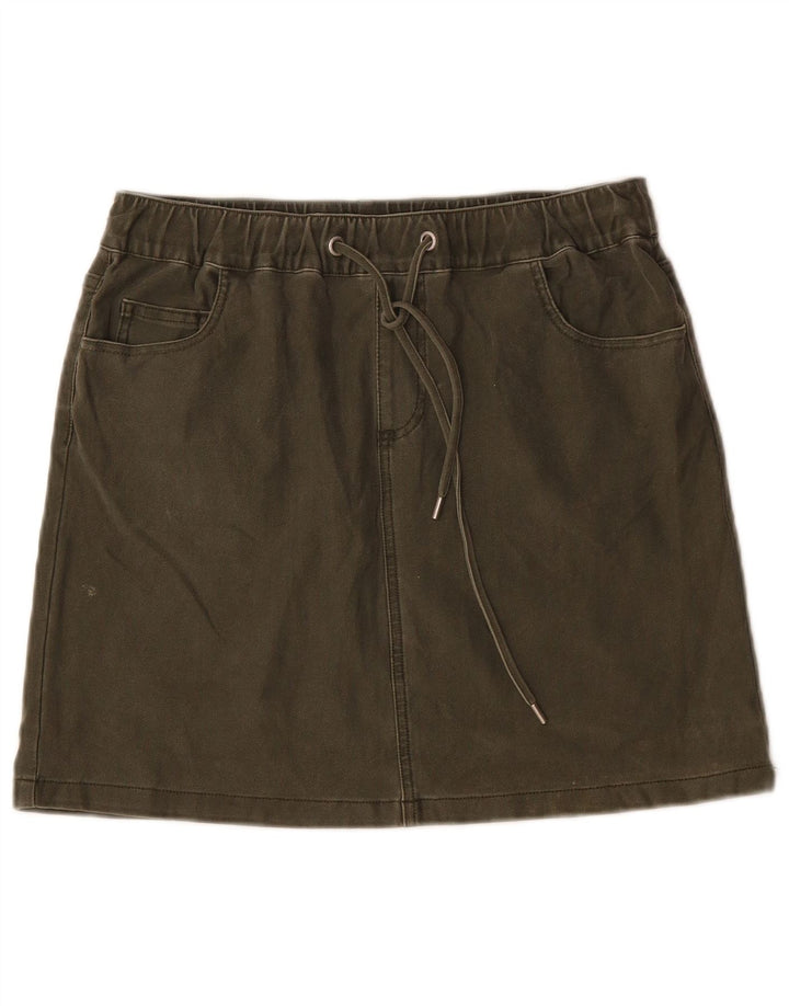 Damska spódniczka mini French Connection W30, średnia bawełna khaki