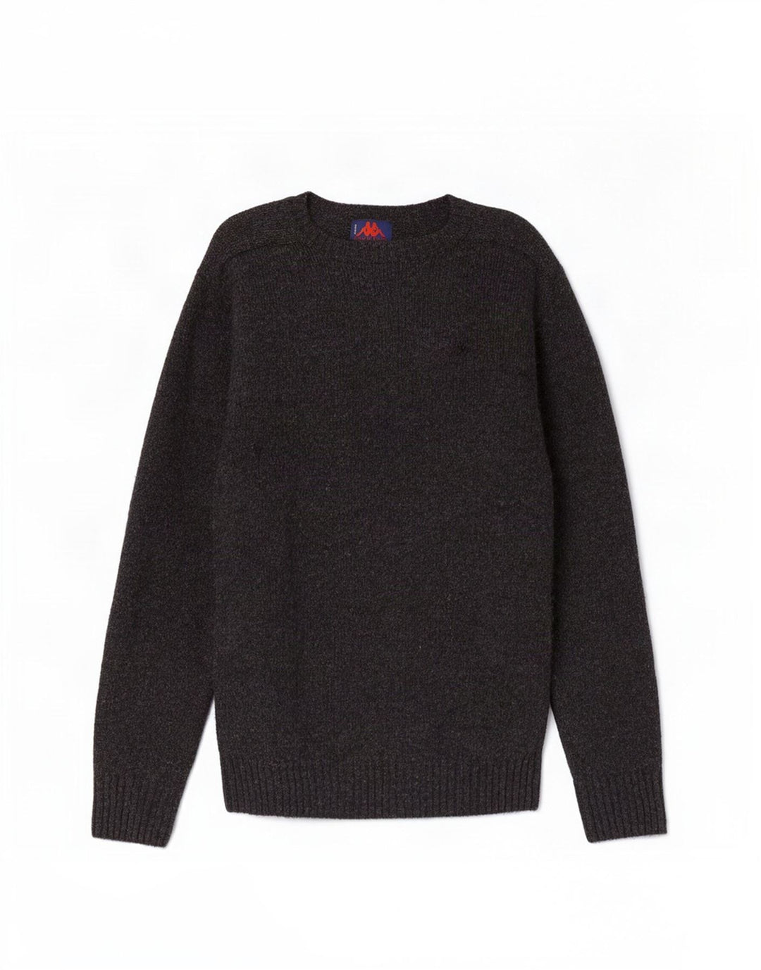 Męski sweter Kappa z okrągłym dekoltem, duży, szary, wełniany