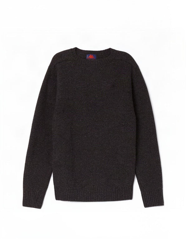 Męski sweter Kappa z okrągłym dekoltem, duży, szary, wełniany