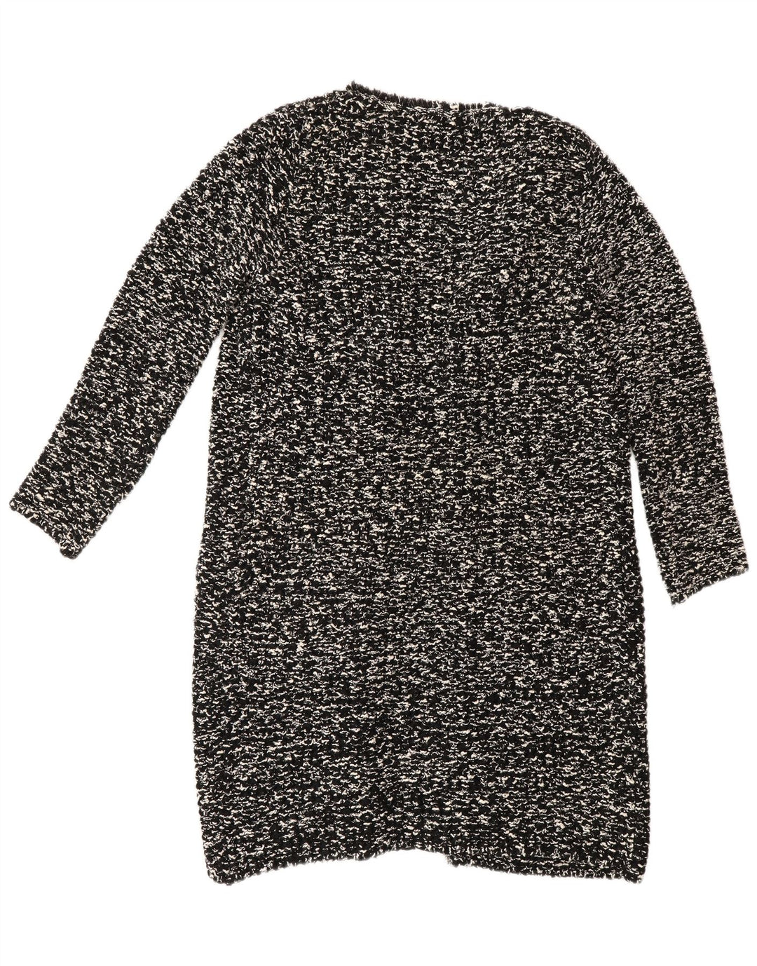 Damski sweter o przedłużonym fasonie Zara UK 14, średni, czarny, nakrapiany