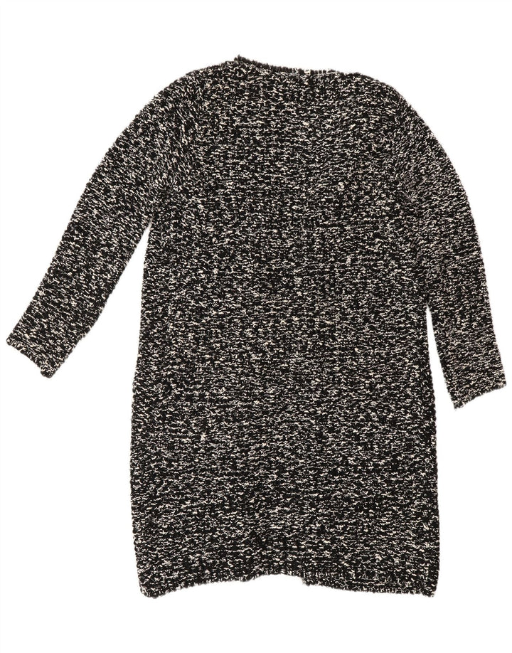 Damski sweter o przedłużonym fasonie Zara UK 14, średni, czarny, nakrapiany