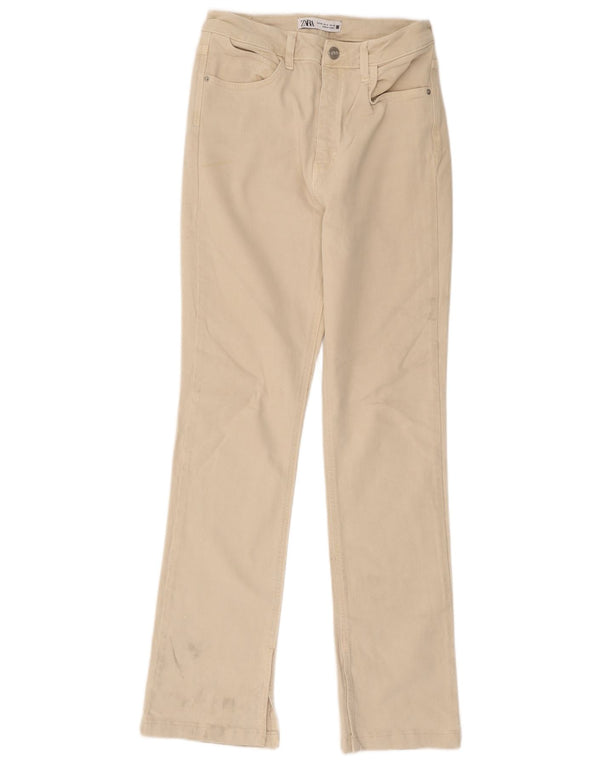 Damskie proste dżinsy Zara EU 38 Small W28 L31 Beżowe