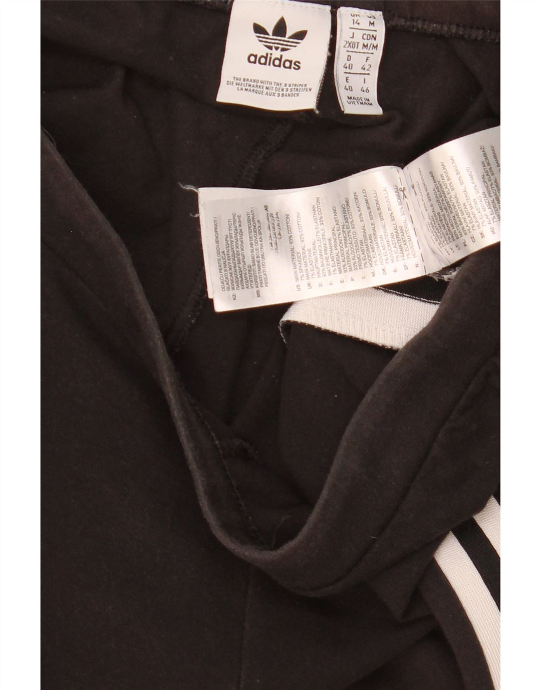 Legginsy damskie Adidas UK 14, średnie, czarne, bawełniane