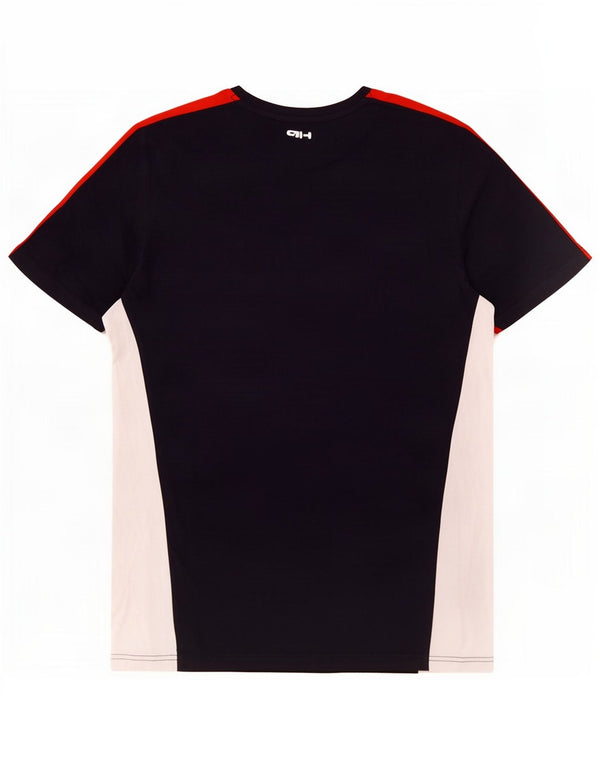 T-shirt męski Fila Top, średni, granatowy, bawełniany z blokami kolorów